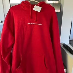 We’re Not Really Strangers Red Hoodie